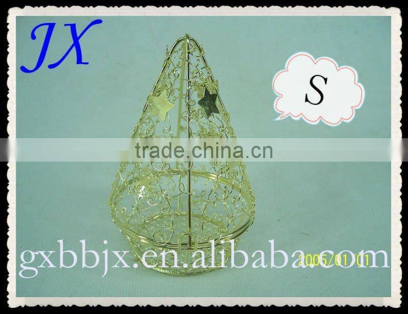 Golden wire decorative christmas gift box