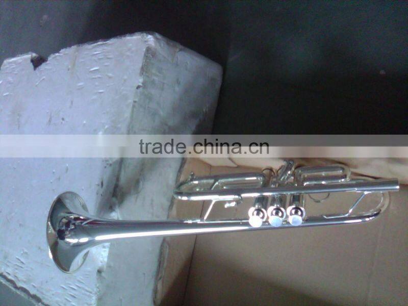 Silver plated C Key heavy trumpet