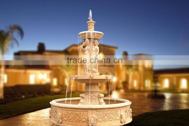 Hand Carving Marble Fountain of Four Beautiful Season Ladies Statue