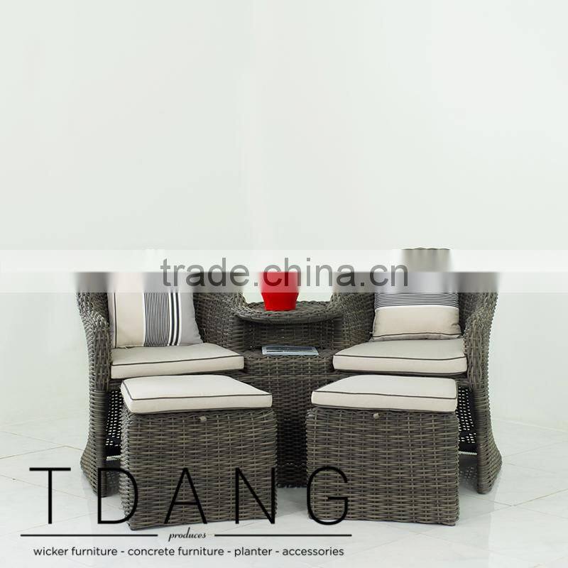 Cheap Antique Wicker Love Seat with Ottoman - New design Wicker Love Seat bench