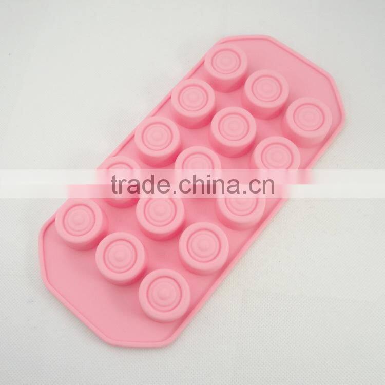 cute 15 cup round chocolate shape silicone ice and cake use cube tray