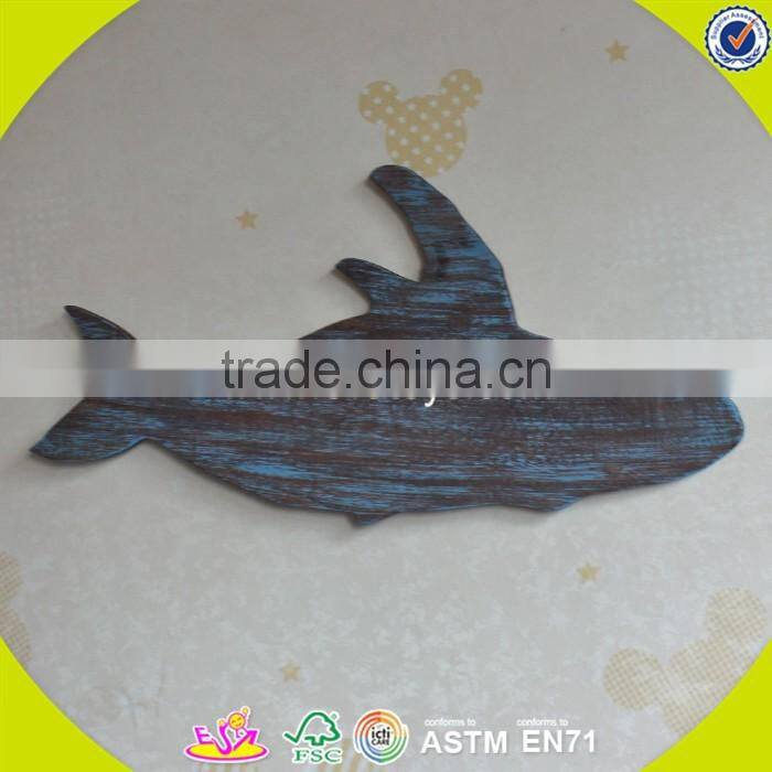 2017 New design wooden wall decoration ideas wholesale cheap whale shape wooden wall decoration ideas W09D018