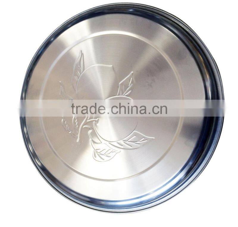 28cm High quality stainless steel round serving tray