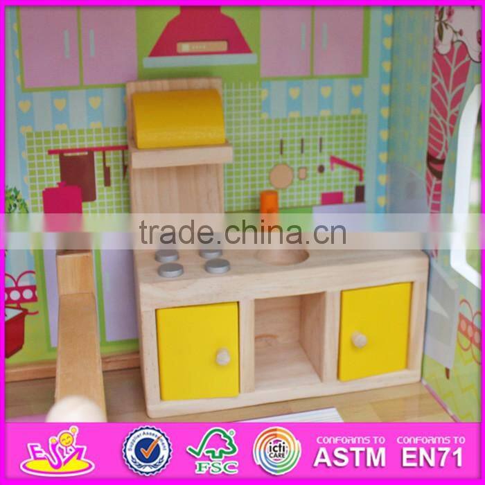 2016 luxurious children big wooden dollhouse kits W06A163-S