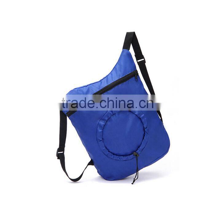 Customized shape design foldable packaging backpack outdoor folding cinch rucksack