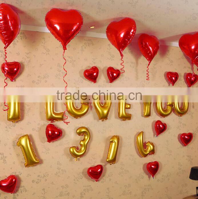 16 inch Foil Balloons party Decorative Foil Balloons number letter Foil Balloons