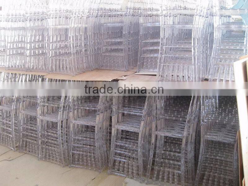 Qingdao popular Clear Transparent Colored Resin Sillas Tiffany Chair for wedding