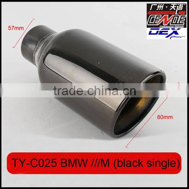 auto tuning stainless exhaust tips laser M black color for bmw