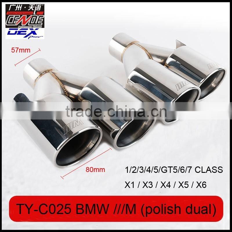 auto tuning stainless exhaust tips laser M black color for bmw