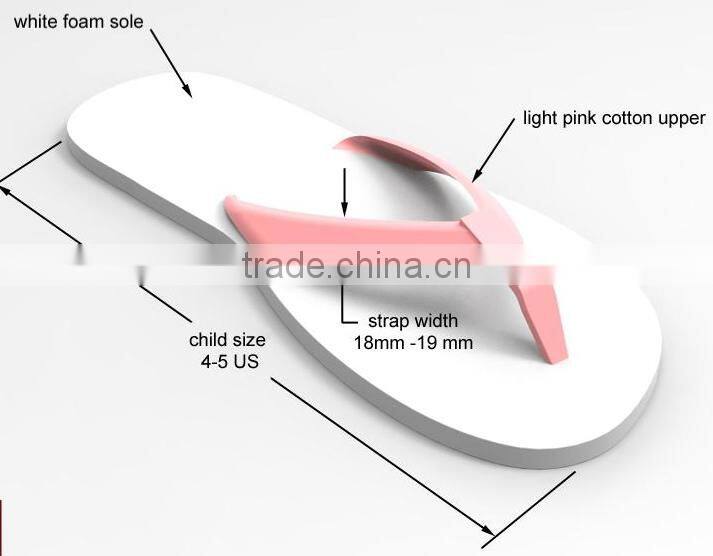 Promotional Light Pink Cotton Upper EVA Material Flip flop