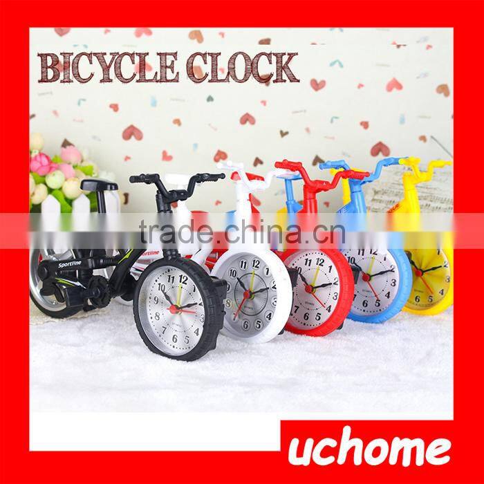 UCHOME Plastic Mini Cartoon Funny Creative Table Wake Up Bike Cycle Bicycle Alarm Clock