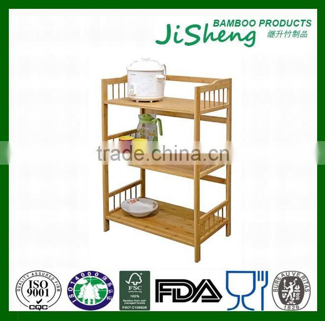 Multi-function bamboo kitchen storage rack for office, kitchen and living room