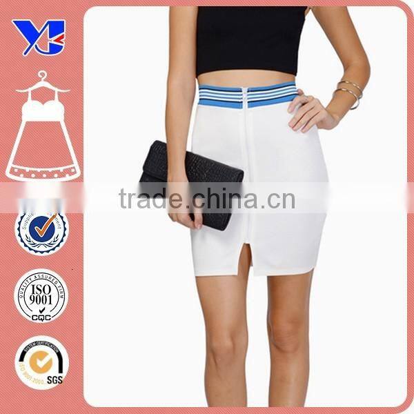 pinstripe wasit front zipper short white tight heritage skirts