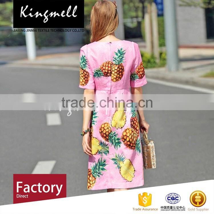 2017 Custom digital printed pineapple pink 100% cotton fabric