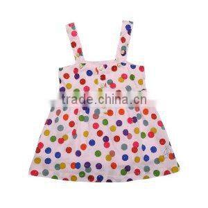 Children condole belt small dot design baby girl summer dress bow