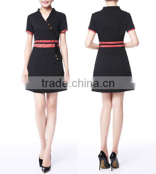 2017 OEM club costume restaurant uniform bar waitress fashion uniform
