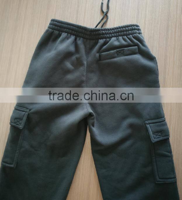 Men's,Boy's and Kid's fleece cargo pants with piping fleece pant