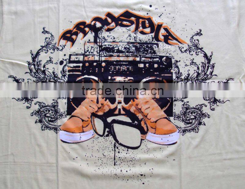 mens combed cotton soft feeling water based allover printed high quality cotton t-shirt