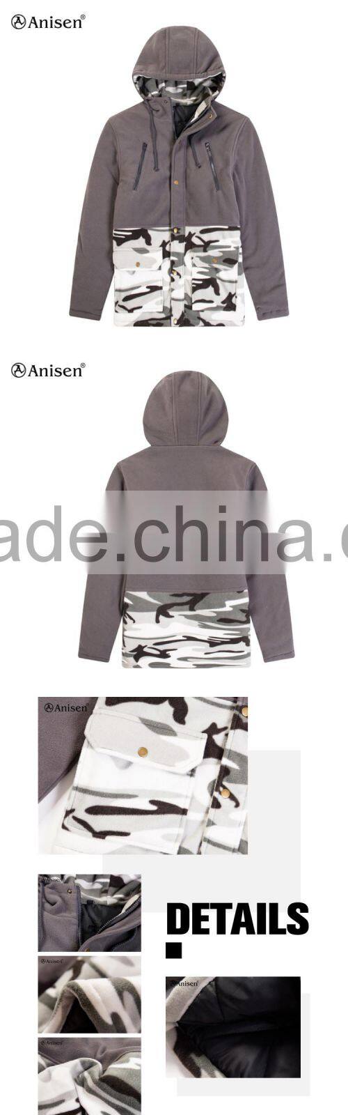 hot sale cheap warm polar fleece men camo jackets