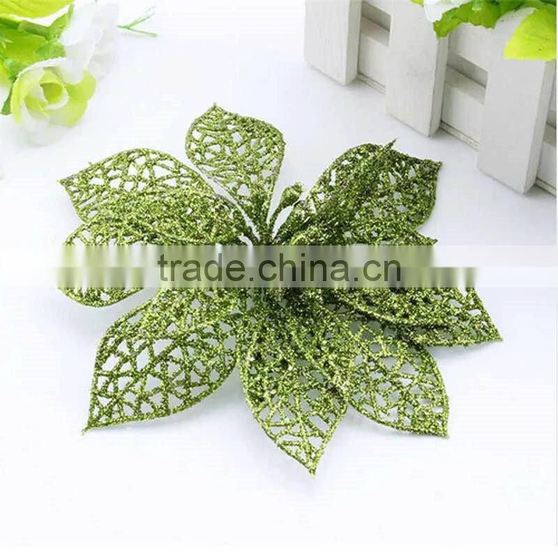 10cm artificial Christmas flowers, Christmas garlands rattan Christmas tree decorations