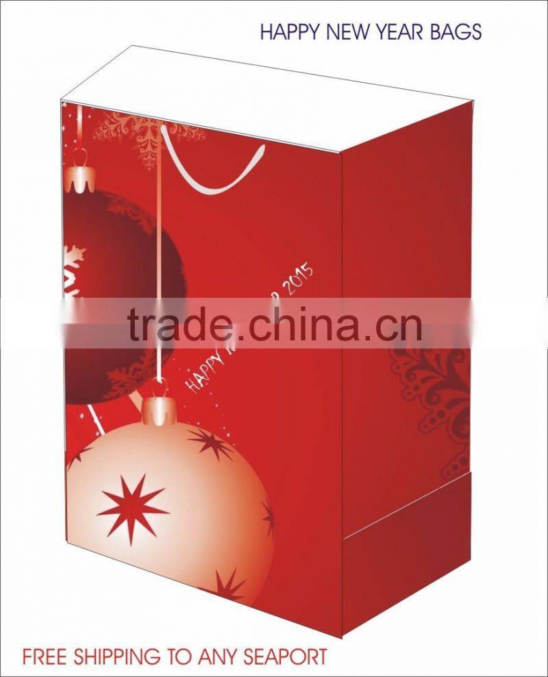 PAPER GIFT BAGS WITH SANTA X-MAX DESIGN PRINTED