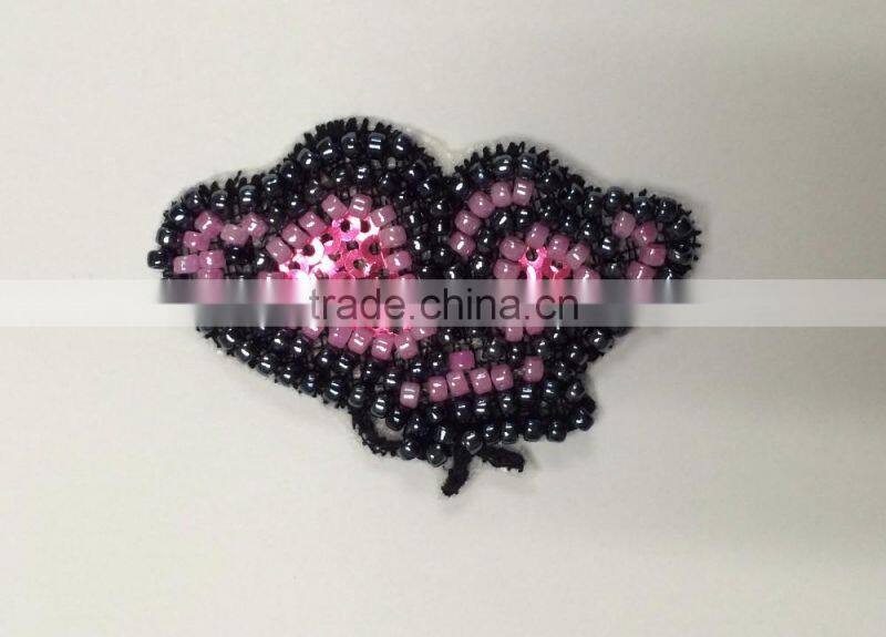 new machine made crochet animal bead applique