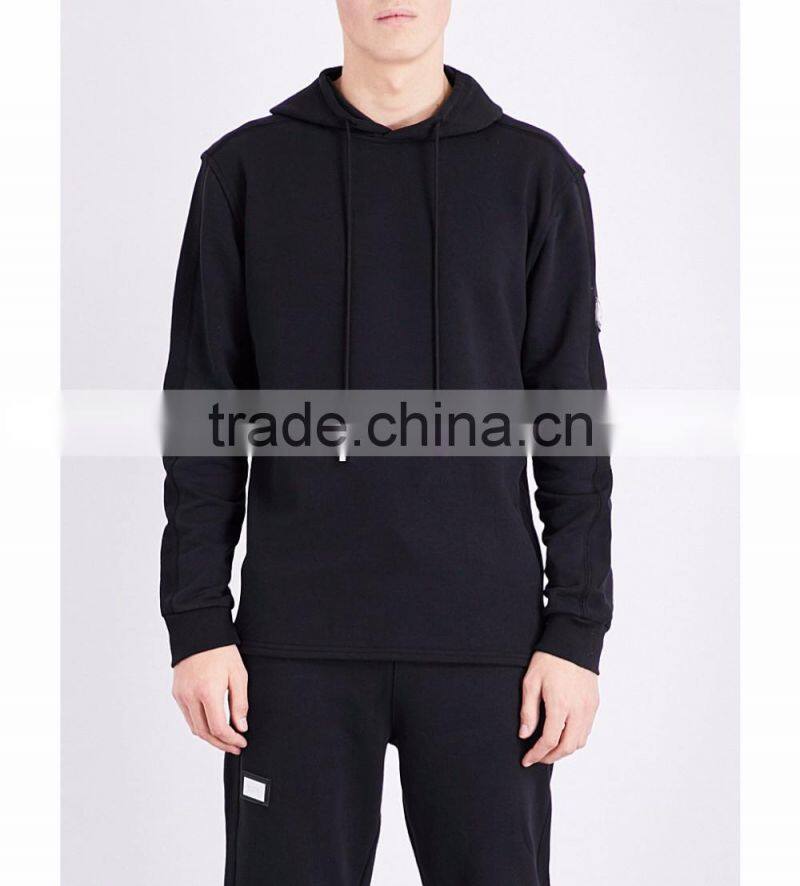2017 New Fashion Custom Strip Men hoodies Out Label Long Sleeve Medium Size Drawstring Hoodies Rbbed Panel Sleeve