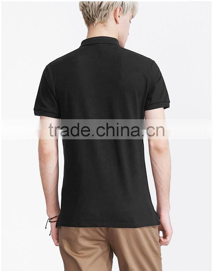 Comfortable black stylish printed mens polo shirts