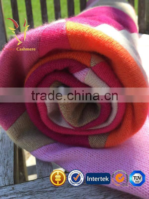 Multi-colors Triangle High Quality Cashmere Throw Blanket