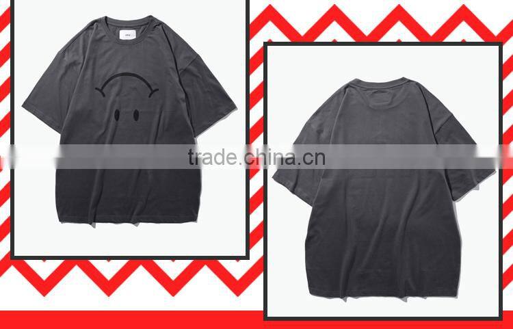 2017 t shirt men smile printing oversized 95 cotton 5 spandex t shirts