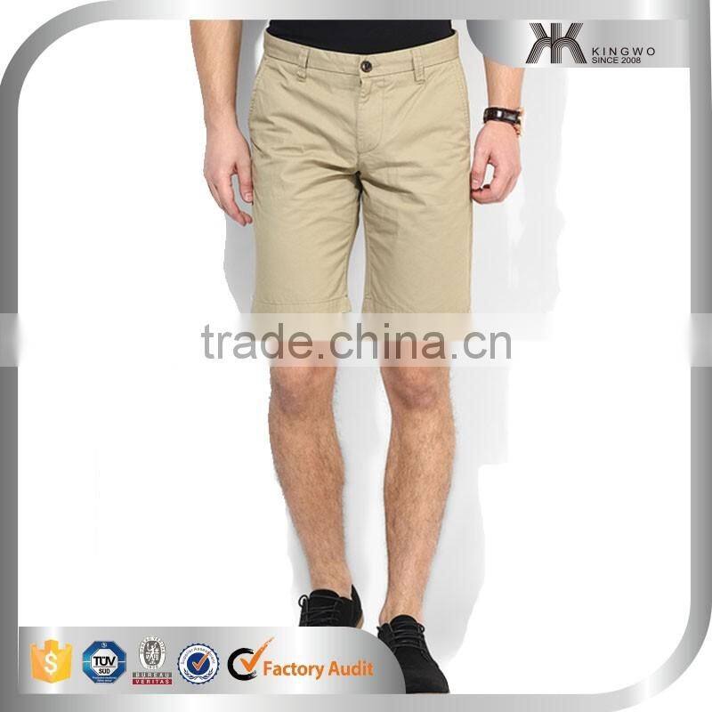 Mens Summer Khaki Office Stylish Woven Fashion Design Shorts