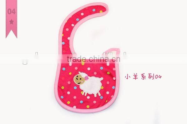 wholesale 2016 embroidery cartoon baby bibs 100% cotton