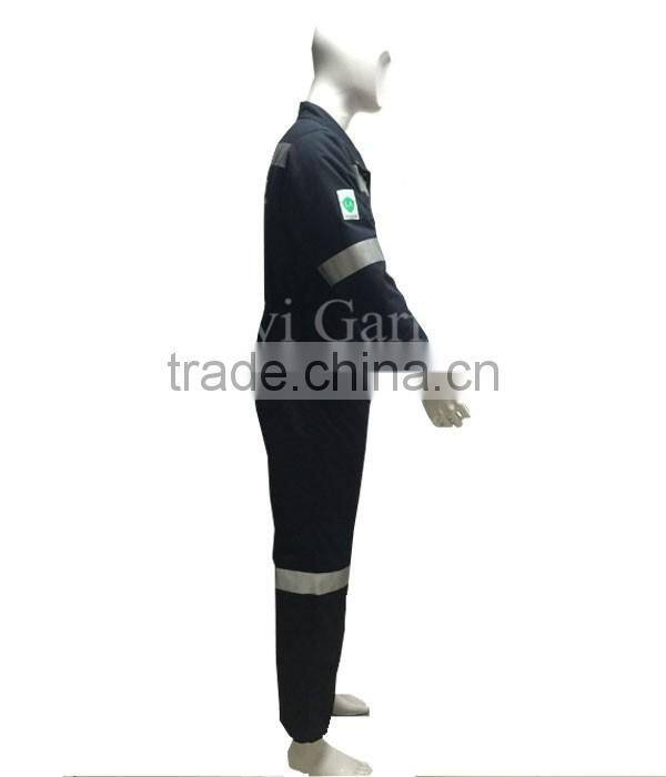 Flame retardant quilted warm winter safety workwear coverall with detachable insulation
