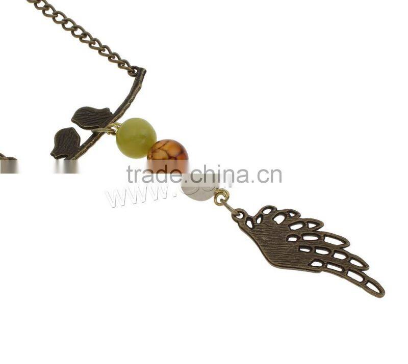 Gemstone picture necklace Zinc Alloy brass chain natural gemstone necklace