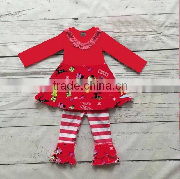 Factory prices are wholesale girl's boutique embroidered fox suit organic cotton baby clothes
