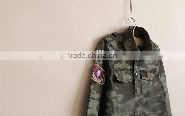 New Boy And Girl T Shirt Cool Camouflage Pattern Trun Down Collar Children Casual Clothing Cotton OC40323-22