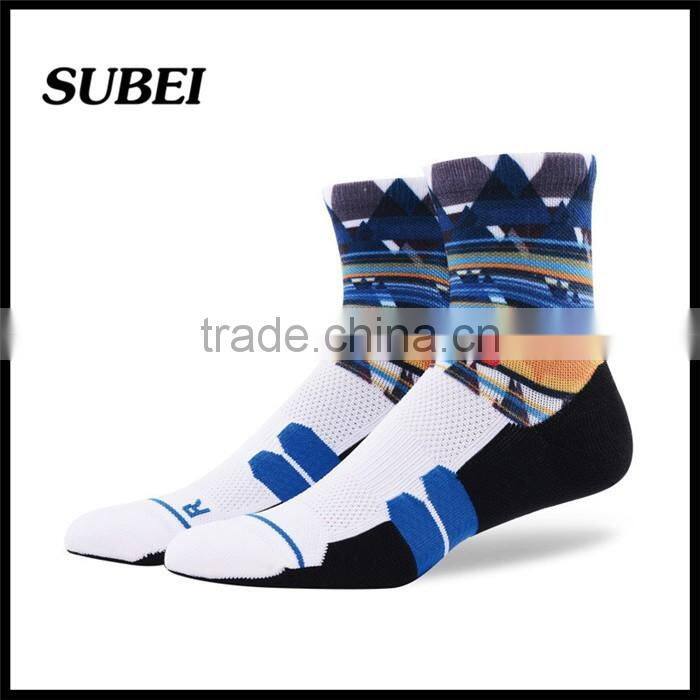 20mm/hg ankle high colorful 360 digital print man compression sport fashion sock