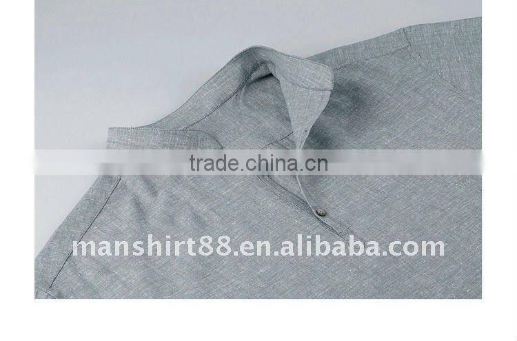 latest man's V-neck linen casual shirt