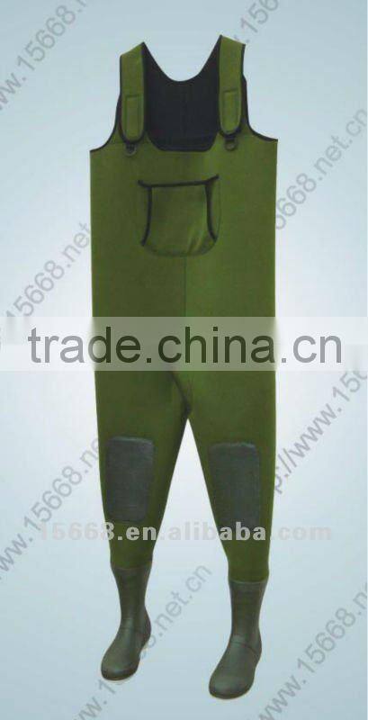 GR-K0075 good quality cheap neoprene fishing trouser with boot