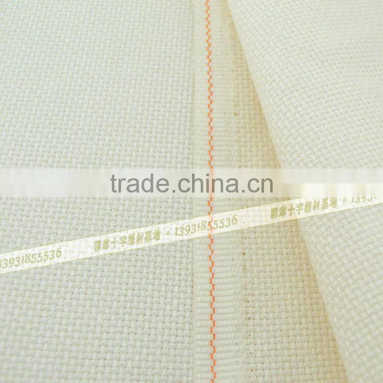 Hot sell high quality China 100% cotton fabric 14 CT clear hole beige white cross stitch cottonfabric
