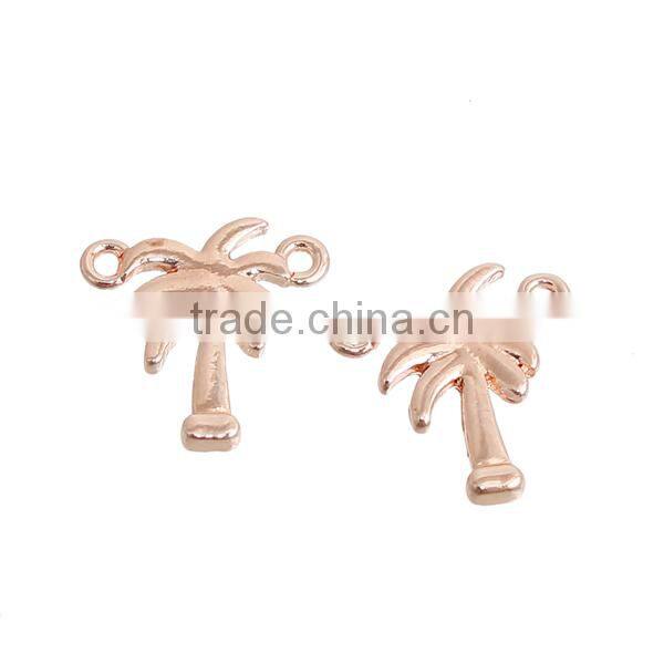 Zinc Based Alloy Connectors Palm Tree Rose Gold