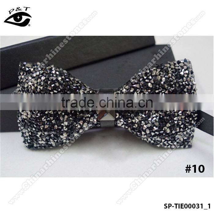 Luxury Glitter Rhinestones Bow Ties Vintage Ties for Men's Wedding Dress with Gift Box 12x6cm