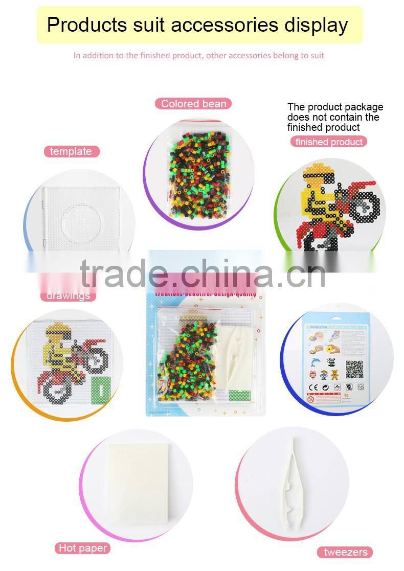 Diyfashion 5mm hama perler fuse beads Motorcycle set with puzzle iron paper and twezzer hama beads toys for kids 18034