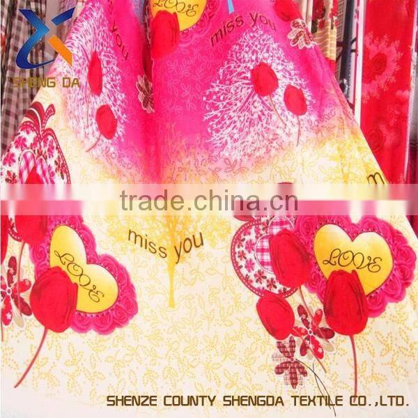 100% polyester printed bed sheet fabric
