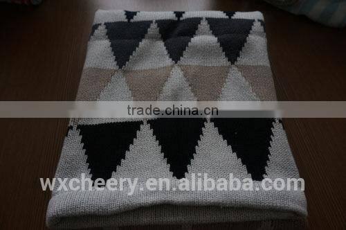super soft bamboo /cotton Knitted baby wool throw blanket