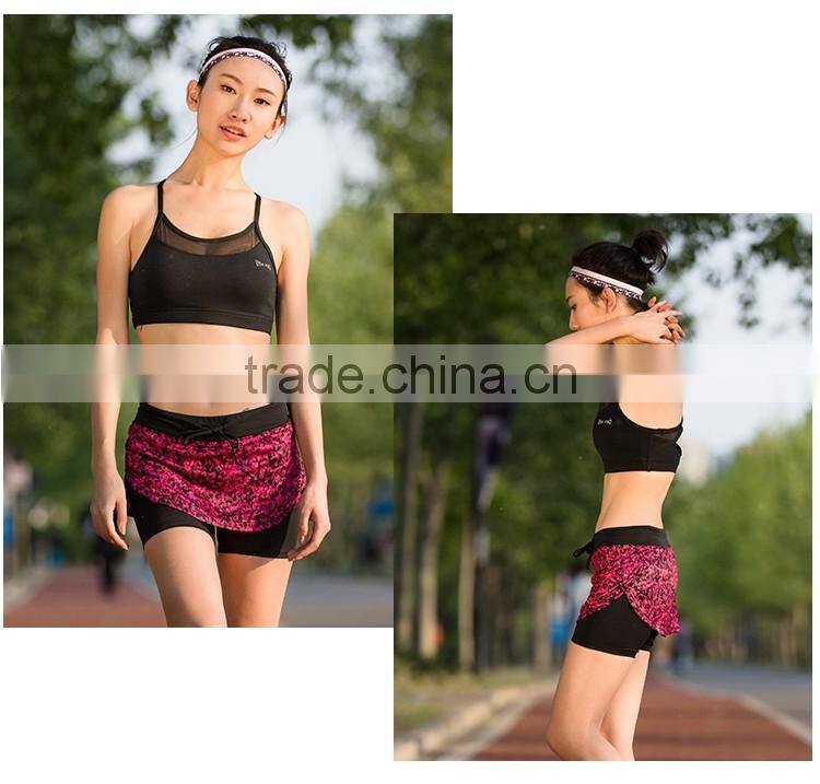 Directly Sale Women Double-deck Waistband Yoga Training Shorts