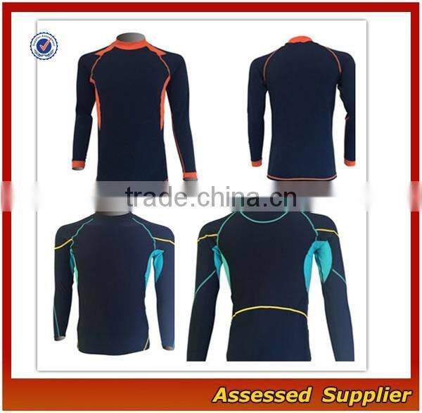 Sportswear Manufacturer Mens Compression Polyester Rush Guard/Long Sleeve Surf Shirts/Sun Protective Wholesale---AMY164286