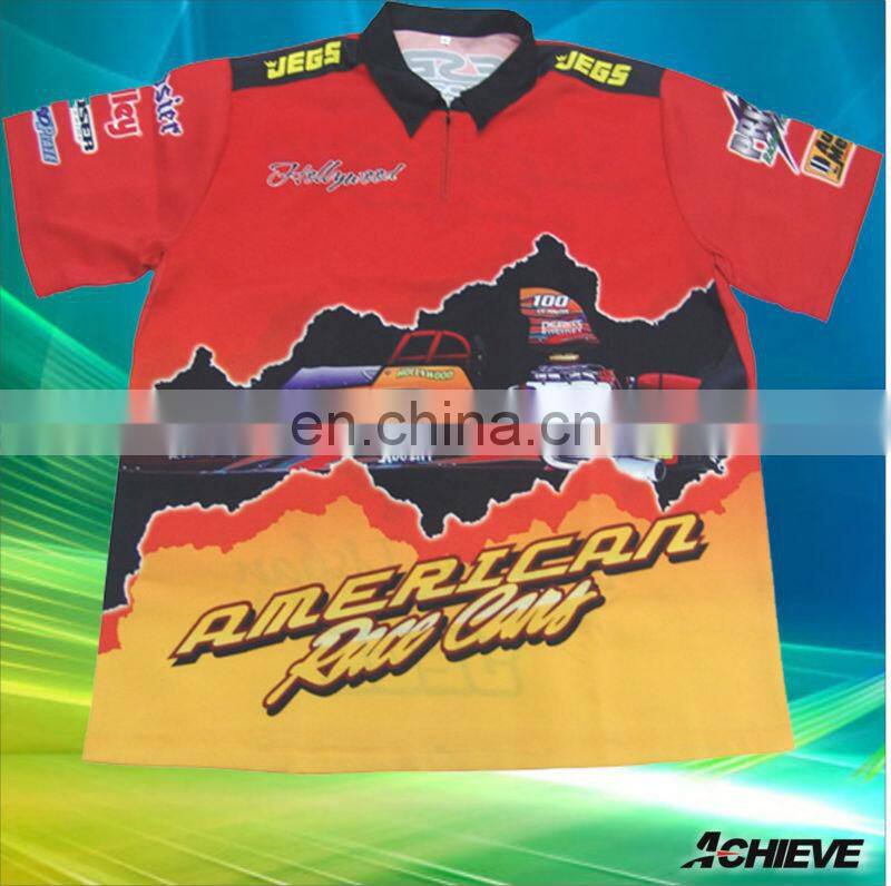 dye shirts racing jerseys high quality sublimation custom racing shirts