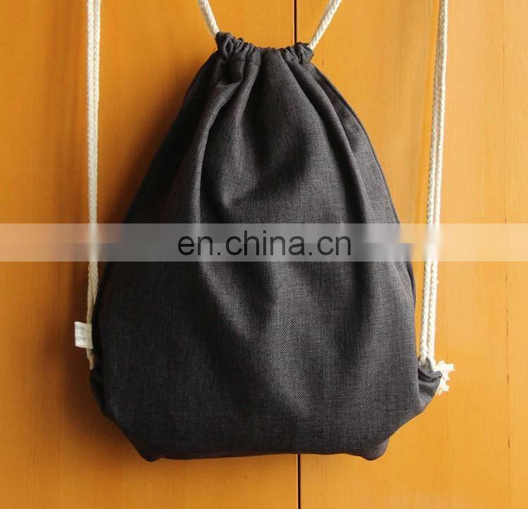 Cotton Canvas Draw String Backpack Student Book Bag