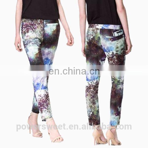 2015 Newest Print Ladies Trousers Designs fat woman pants